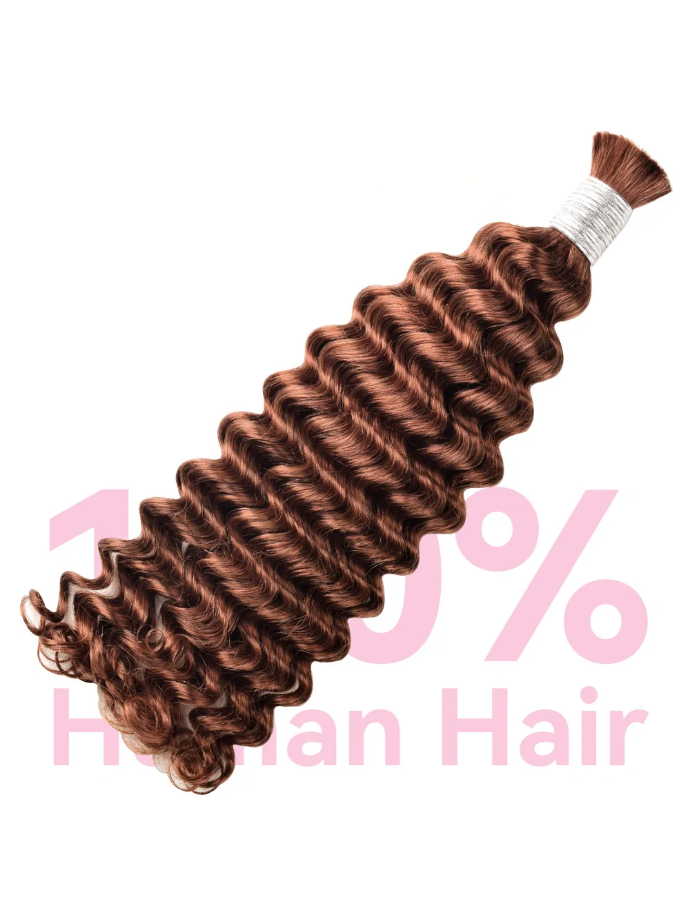 LWIGINC Brazilian Human Hair Bulk 33# Deep Wave for Braiding (B10A-DW-33#-18-BXF)
