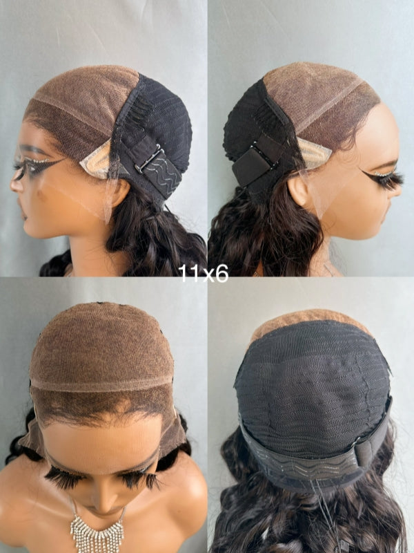 LWIGSINC Ready To Wear Loose Wave 250% Density 11x6 Glueless HD Lace Frontal Wigs (116HD-LBW-NA-16-D1)