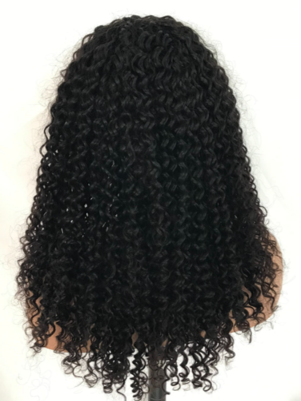 LWIGSINC 200% Density Natural Black Deep Wave Headband Wig 18'' (FD-NDW-1B-18-Q2)