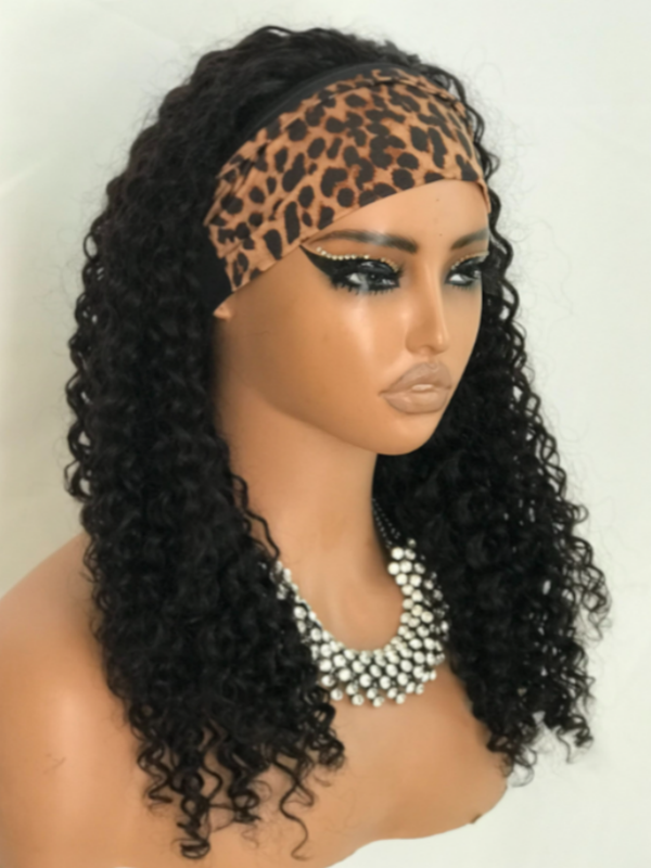 LWIGSINC 200% Density Natural Black Deep Wave Headband Wig 18'' (FD-NDW-1B-18-Q2)