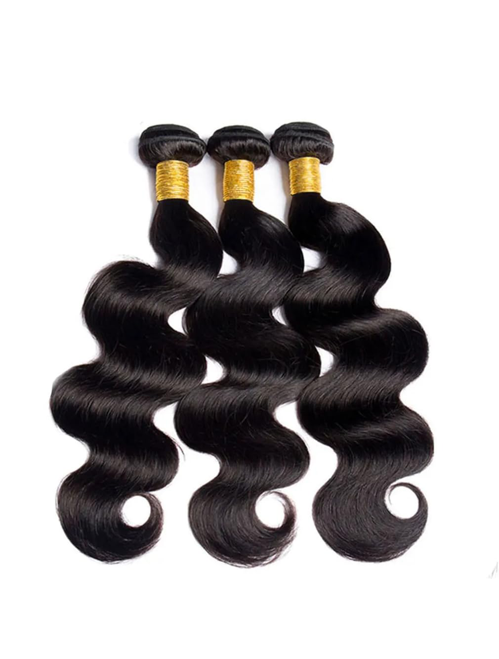 LWIGSINC Natural Color Body Wave Hair Weft 14-26 Inches Human Hair Bundles (10A+BW-NA-14-YNS)
