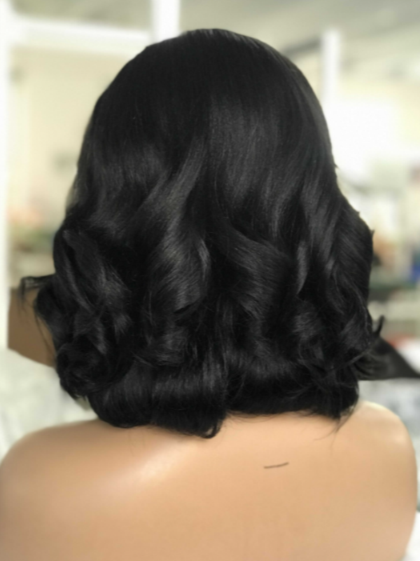 LWIGSINC 200% Density Yaki Loose Wave 10 Inches 5x5 AD Lace Wigs (55AD-YK/MW1-1B-10-H5)