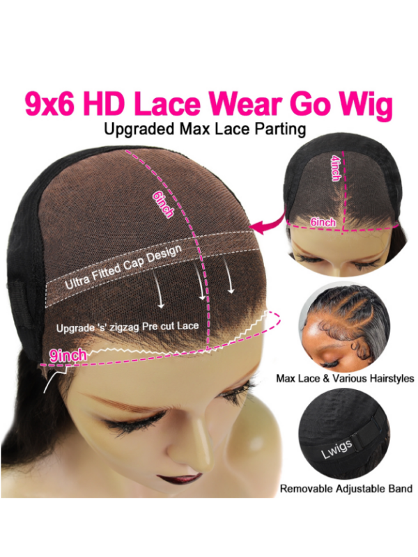 LWIGS Ready To Wear Silky Straight 9x6 Glueless HD Lace Frontal Wigs LQ-STA1 