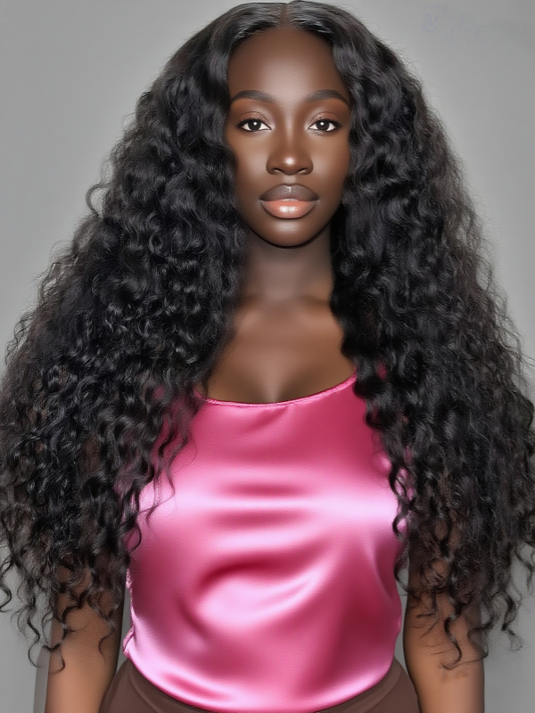 LWIGSINC Glueless Wig Deep Wave 5x5 HD Lace Closure Wigs 200% Density (55HD-DW-NA-14-H2)