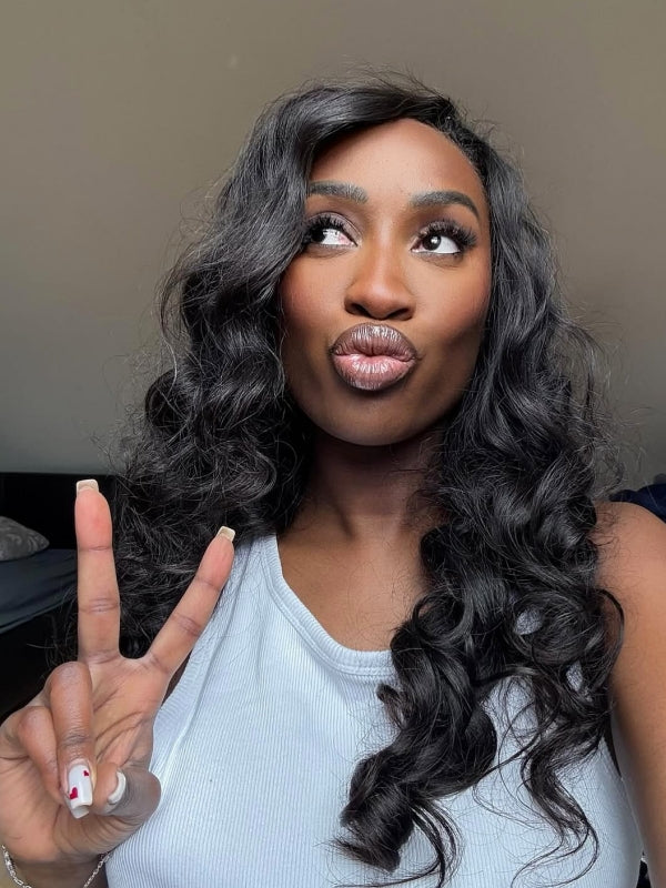 LWIGS Wear And Go Loose Wave 13x5 Glueless HD Lace Frontal Wigs Wand Curl LQ-LW15