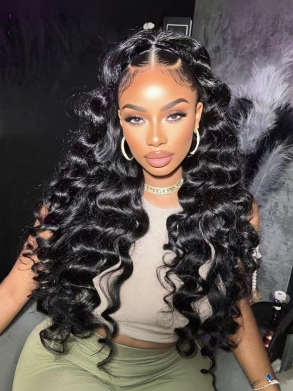 LWIGSINC Ready To Wear Loose Wave 250% Density 11x6 Glueless HD Lace Frontal Wigs (116HD-LBW-NA-16-D1)