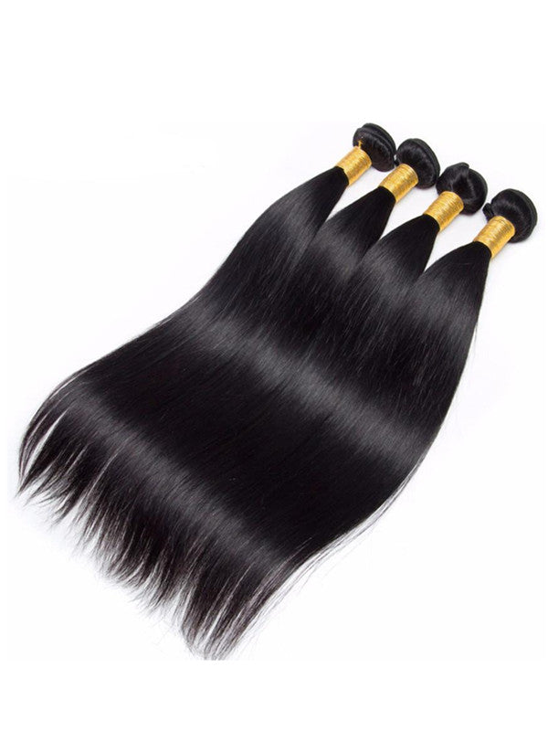 LWIGSINC Silky Straight #1B ColorNatural Color Brazilian Human Hair Bundles LQ1220-2