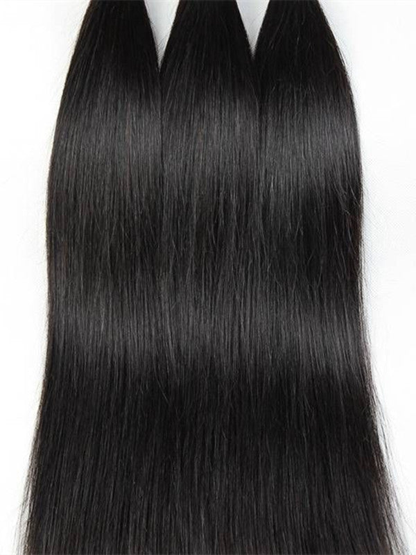LWIGSINC Silky Straight #1B ColorNatural Color Brazilian Human Hair Bundles LQ1220-2