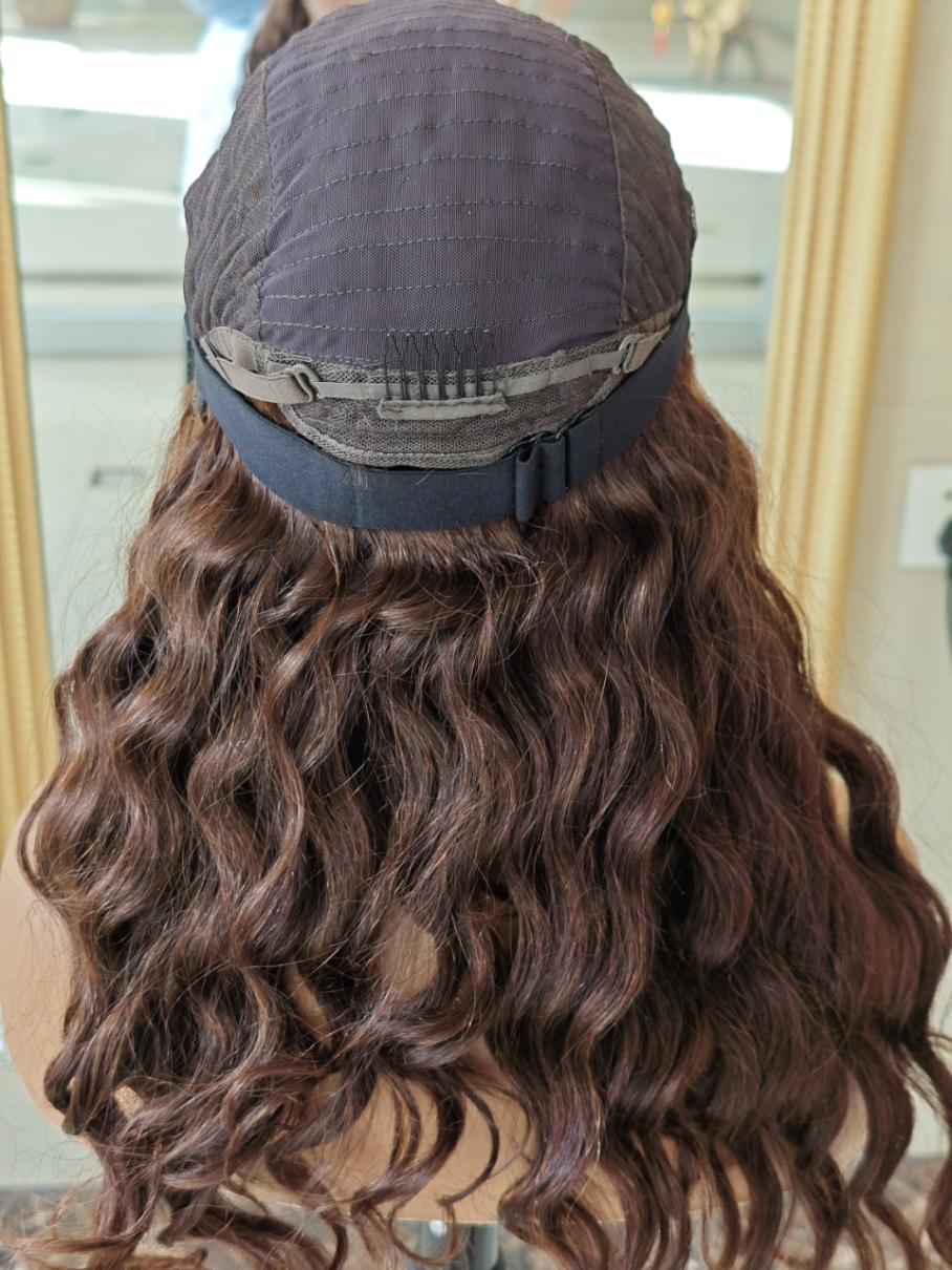 LWIGSINC 18 Inch 180% Density Loose Wave #4 Brown Color 5x5 HD Lace Closure Wigs AY-3