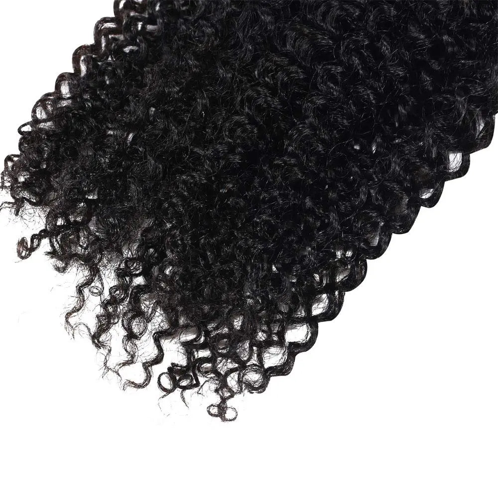 LWIGSINC #1B Color/Natural Color Brazilian Human Hair Kinky Curly Bundles LQ1220-4