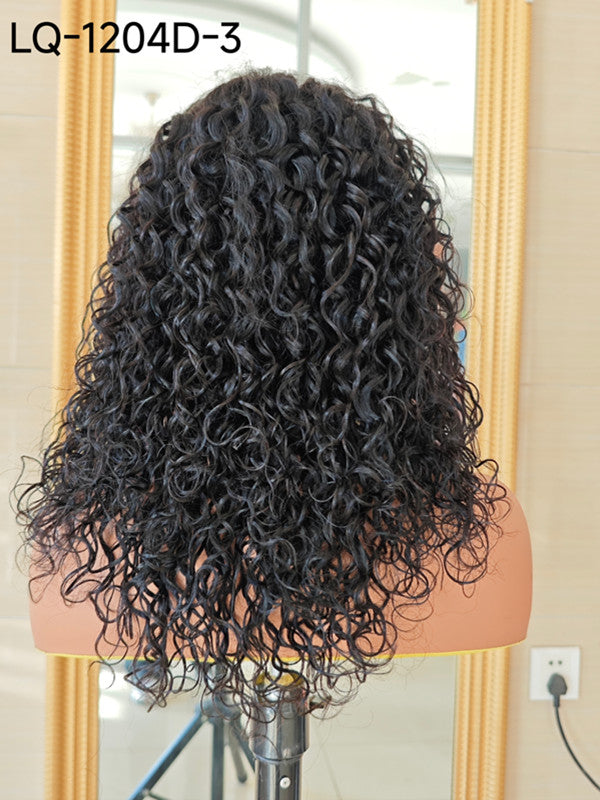 LWIGSINC #1 Jet Black Deep Wave Brazilian Hair Bleached Knots 13x6 Lace Front Wigs