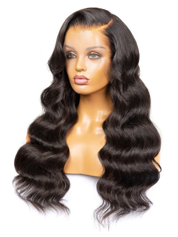 LWIGSINC Human Hair HD Lace 200% Density Pre-plucked Hairline 13x4 Lace Frontal Wigs