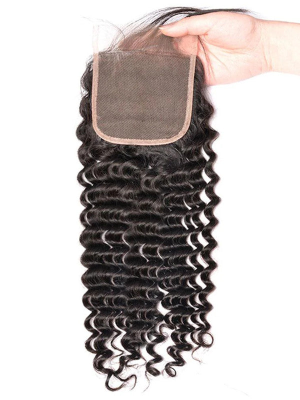 LWIGSINC Natural Hairline Virgin Human Hair Deep Wave 5x5 HD Lace Closure LQ-DWP9