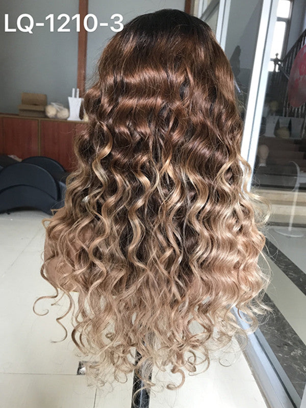 LWIGSINC Ombre Color Deep Wave 20 Inch 180% Density 13x6 Korean HD Lace Front Wigs LQ1210-3