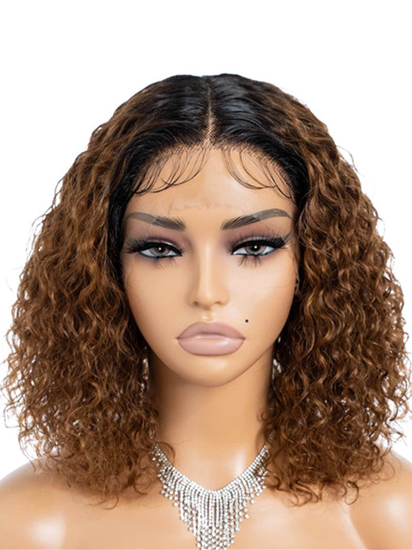 LWIGS Ombre Brown Color Curly Hairstyle Undetectable 13x6 HD Lace Front Wigs LQ-DCBA1