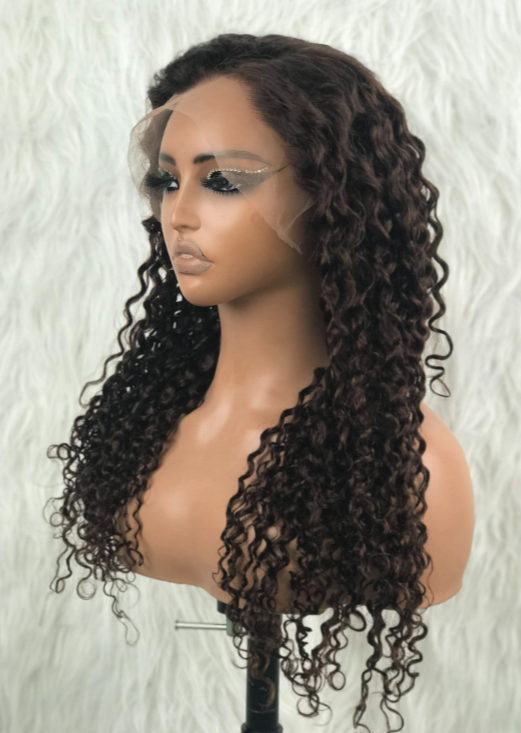 LWIGSINC Deep Wave 22 Inch 200% Density Human Hair 13x6 AD Lace Front Wigs (1362AD-DW-4#-22-L5)