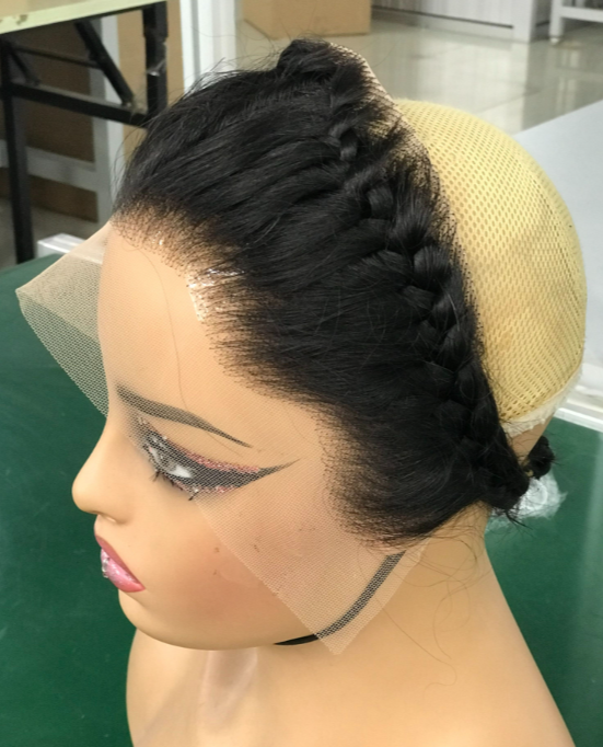 LWIGSINC Kinky Straight 18 Inch 200% Density Human Hair 13X4 AD Lace Front Headband Wigs (134AD-KST-NA-18-J2)
