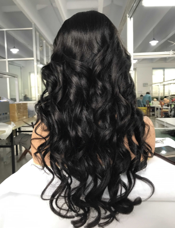 LWIGSINC Natural Color 22 Inch 300% Density Raw Human Hair 5X5 Glueless HD Lace Wigs (55HD-YK/LW1-NA-22-H1)