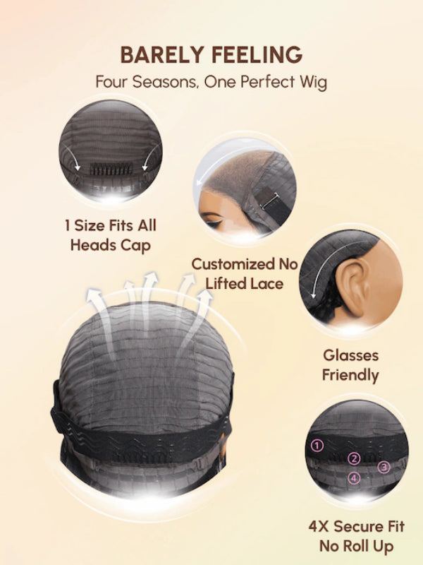 LWIGSINC Glueless Wig Deep Wave 5x5 HD Lace Closure Wigs 200% Density (55HD-DW-NA-14-H2)