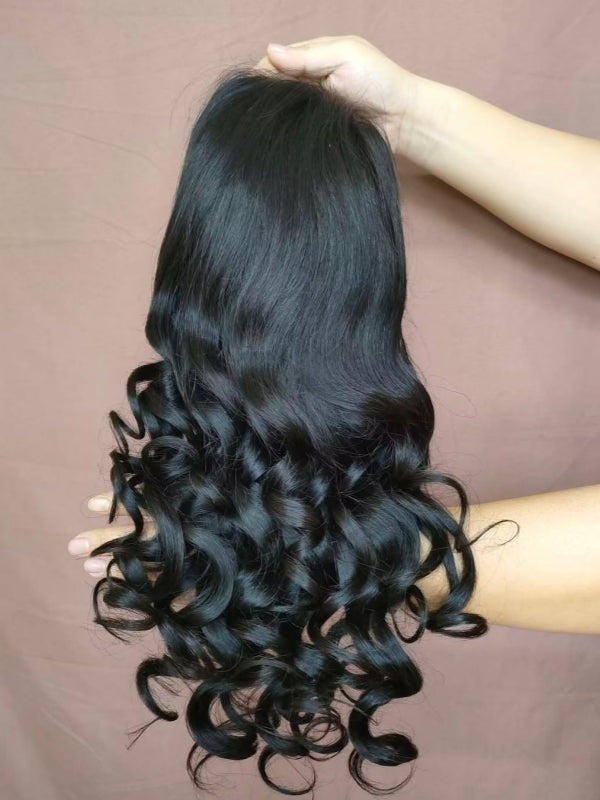 LWIGS Wear And Go Loose Wave 13x5 Glueless HD Lace Frontal Wigs Wand Curl LQ-LW15